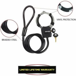 Master Lock Cable de Bloqueo con Llave de Seguridad Antirrobo para Bicicletas, Patinetes y Cochecitos - Acero Trenzado 1 m x 8 mm