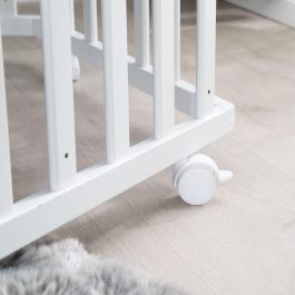 Roba ROB4005317286730 - Parque infantil hexagonal Fox & Bunny, ajustable, con ruedas, lacado blanco, desde nacimiento hasta 15 kg