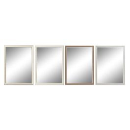 Espejo de pared DKD Home Decor Blanco Marrón Gris 56 x 2 x 76 cm (4 Unidades) Precio: 101.50000058. SKU: S3029756