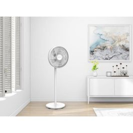 OCEANIC Ventilador de pie - 50 W - Ø 40 cm - 3 velocidades - Oscilante - Inclinable - Blanco