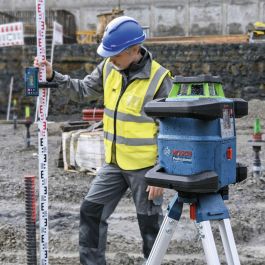 Bosch Professional Láser Rotatorio GRL 650 CHVG con Baterías, Celda Receptora, Soporte y L-Boxx - 0601061V01