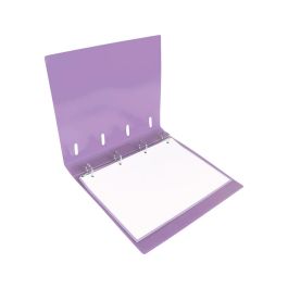 Carpeta Con Recambio Liderpapel A4 Cuadro 5 mm 100 Hojas 80 gr Polipropileno 4 Anillas Mixtas 25 mm Lavanda