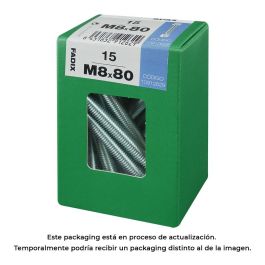 Fadix Tornillo Métrico de Cabeza Hexagonal M8x80mm con Tuerca de Cinc - Caja de 15 Unidades