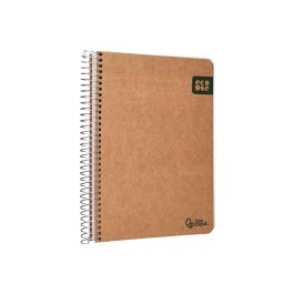 Cuaderno Espiral Liderpapel Din A5 Ecouse Tapa Cartulina Kraft Contracolada 120H Papel 100% Reciclado 80 gr Liso