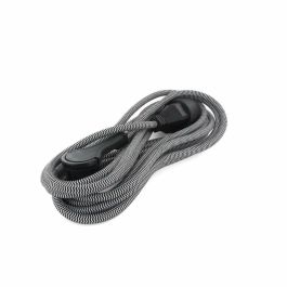 Chacon Extensor textil 5m 3x1.5mm2 cable textil negro / blanco con enchufe plano