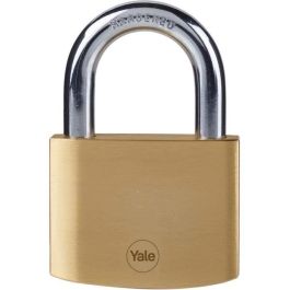 Yale Y110B/60/132/1 Candado de Latón 60mm Grillete de Acero Cementado 3 Llaves para Trampillas, Cadenas y Portones
