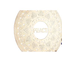 DKD Home Decor Decoración Colgante Atrapasueños Estilo Indio con Plumas y Campana de Metal Dorado 77x25x1 cm (4 Unidades)