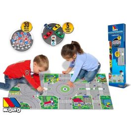 Molto Tapiz de juego de espuma con 30 accesorios interactivos: Coches y Señales, 124x60 cm, para niños de 3+ años