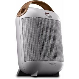De'Longhi HFX30C18 Calentador Ventilador Cerámico Móvil 1800W, Termostato Ajustable, Ventilación Verano y Seguridad Antivuelco Blanco Marfil