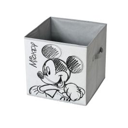 Domo Pack Living Cubo Mickey 32x32x32 cm - Cesta de tela gris claro