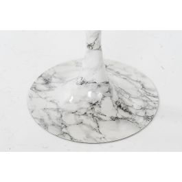 DKD Home Decor Mesita Auxiliar Glam Blanco Dorado 51 x 51 x 51 cm Simil Mármol