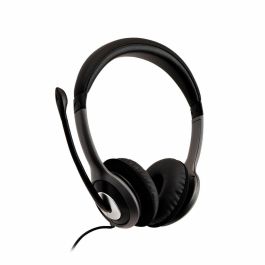 Auriculares con Micrófono V7 HU521 Negro Plateado Auriculares con Micrófono V7 HU521 Negro Plateado