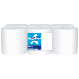 Amoos Papel Secamanos 2 Capas 192 mm x 130 mt Paquete de 6 Rollos