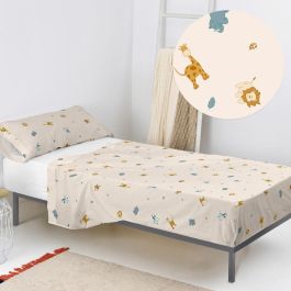 Juego de Sábanas HappyFriday HF Mini Animals Multicolor Cama de 80/90 2 Piezas