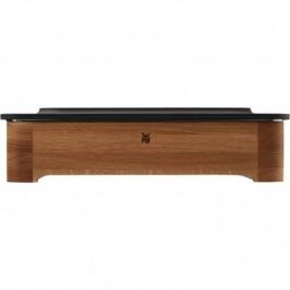WMF Cazuela para Hornear Rectangular Cerámica/Acero/Madera Negra/Marrón, Apta para Lavavajillas y Horno, 360mm