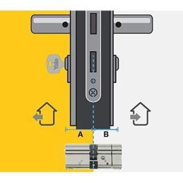 Cilindro de alta seguridad serie YALE 2100 35x35 mm niquelado, anti-picking, anti-taladro y anti-golpes, 5 llaves