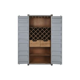 DKD Home Decor Botellero Vintage Gris Metal y MDF 41 x 157.5 x 76.5 cm
