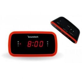 Sunstech FRD60RD Despertador Radio FM PLL con 10 Presintonías, Alarma Dual, Pantalla LED 0.6'' y 3 Modos