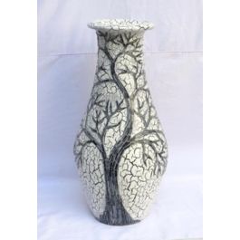 DKD Home Decor Jarron Balines Decorativo de Cristal y Terracota Diseño Arbol Blanco Negro 29x29x60 cm Precio: 46.7181. SKU: S3031084