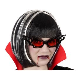 Gafas de Murciélago con Lentes Rojas para Disfraz de Vampiro - Negro, Accesorio para Halloween