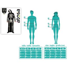 Disfraz Mono Negro Esqueleto Con Capucha Para Hombre Adulto Talla XS-S Halloween