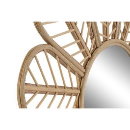 Espejo de pared DKD Home Decor Marrón Natural Flor Tropical 69 x 2 x 60 cm
