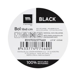 Bol de melamina mate negro 18x8 cm - La Mediterranea (24 Unidades) Bol de melamina mate negro 18x8 cm - La Mediterranea (24 Unidades)