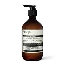 AESOP GERANIUM LEAF body balm 500 ml para hidratación profunda con aceites nutritivos y extractos cítricos para una piel radiante