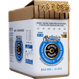 MARTIN Ma535 - 25 Juegos de Cuerdas Martin Authentic Acoustic Guitarra Bronce Fosforado / .013 .056 (150 Cuerdas)