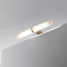 Emuca Foco LED para espejo de baño Gemini (AC 230V 50Hz), sin necesidad de convertidor, L233mm, Luz blanca natural 4.000K, Plástico y Aluminio, Cromado