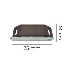 Edm Imán para puerta de armario marrón (2 piezas) 75 x 15 x 24 mm