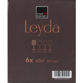 Royal Leerdam Set de 6 Copas de Vino "Leyda", 60 cl - Cristalería para Vino Tinto/Blanco, Conjunto de 6 Piezas