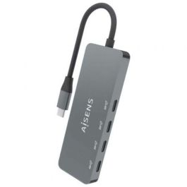 AISENS - HUB USB 3.2 GEN2 10G USB-C, USB-C/M-4xUSB-C/H, GRIS, 15CM AISENS - HUB USB 3.2 GEN2 10G USB-C, USB-C/M-4xUSB-C/H, GRIS, 15CM