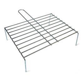 Gourmet Kitchen Parrilla simple con pie 50x38cm hierro zincado para barbacoa