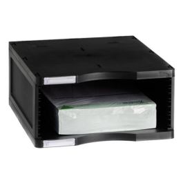 Archivo 2000 Soporte para Monitor Poliester 100% Reciclado Compartimento A4 y Folio Negro 360x300x145 mm
