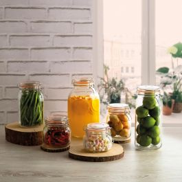 Quid Tarro Hermético Vidrio New Canette 1 L (6 Unidades) Transparente