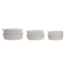 DKD Home Decor Cesta Set de 3 Blanco Negro Naranja 43 x 25 x 52 cm Precio: 42.35484. SKU: B1JJ36NPBJ