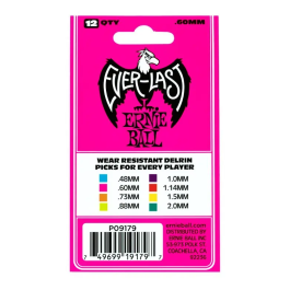 ERNIEBALL Púas 0,60 Mm Everlast Rosa - 12 Unidades Ernie Ball