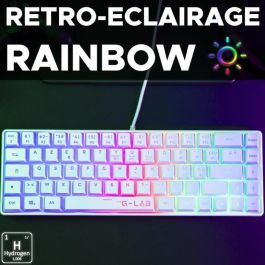 Teclado para juegos - THE G-LAB - KEYZ-HYDROGEN-W/FR - 60% membrana blanca Teclado para juegos - THE G-LAB - KEYZ-HYDROGEN-W/FR - 60% membrana blanca