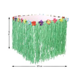 Faldón Decorativo Verde 275x75 cm con Flores para Fiesta Hawaiana, Accesorio para Mesa Tropical Precio: 9.5900002. SKU: S1125541