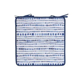 Cojin Silla Terraza Y Jardin DKD Home Decor Azul Blanco 38 x 2 x 38 cm (2 Unidades)