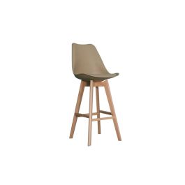 DKD Home Decor Taburete Scandi Beige Haya y PU Altura Asiento 75 cm, 109x48.5x55 cm