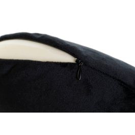 DKD Home Decor Cojin Viaje Básicos Negro Gris Claro Poliéster 10 x 32 x 30 cm (4 Unidades)