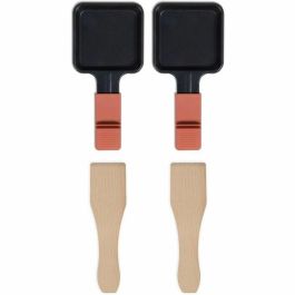 Livoo Raclette conectable DOC310R para 2 personas - 450W - Termostato automático - 2 espátulas de madera y 2 ollas para fondue