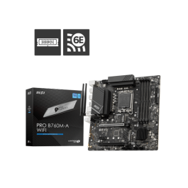 MSI PRO B760M-A WiFi 7D99-007 Placa Base Intel B760 LGA 1700 micro ATX DDR5 Wi-Fi 6 MSI PRO B760M-A WiFi 7D99-007 Placa Base Intel B760 LGA 1700 micro ATX DDR5 Wi-Fi 6 Precio: 162.50000041. SKU: B1BM9L25HA