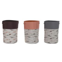 DKD Home Decor Cesta para Ropa Básicos de Poliéster Gris y Burdeos 40x40x60 cm - Set de 3 Unidades con Colores Surtidos Precio: 24.33552. SKU: S3029026