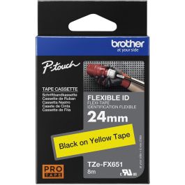 BROTHER Cinta laminada Amarillo / negro (Flexibles) 24mm