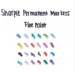 Sharpie Rotulador Permanente Punta Fina Negro, Trazo de 1 mm, Resistente al Agua, Secado Instantáneo para Papel, Plástico y Metal
