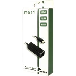 Inter-Tech IT-811 Adaptador USB-C a Gigabit Ethernet RJ45 1000 MBit/s Negro Compatible con Windows/Linux/Mac