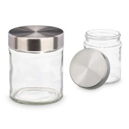 Tarro Cristal Redondo Tapa Acero 300Ml Vivalto 8X10CM (24 Unidades) Tarro Cristal Redondo Tapa Acero 300Ml Vivalto 8X10CM (24 Unidades)